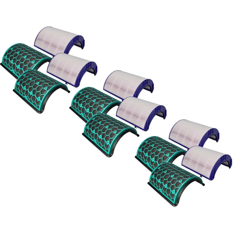 foto del prodotto vhbw set di filtri 6 pezzi compatibile con dyson cool tp07, tp08, tp7a purificatore d aria filtro hepa, filtro ai carboni attivi