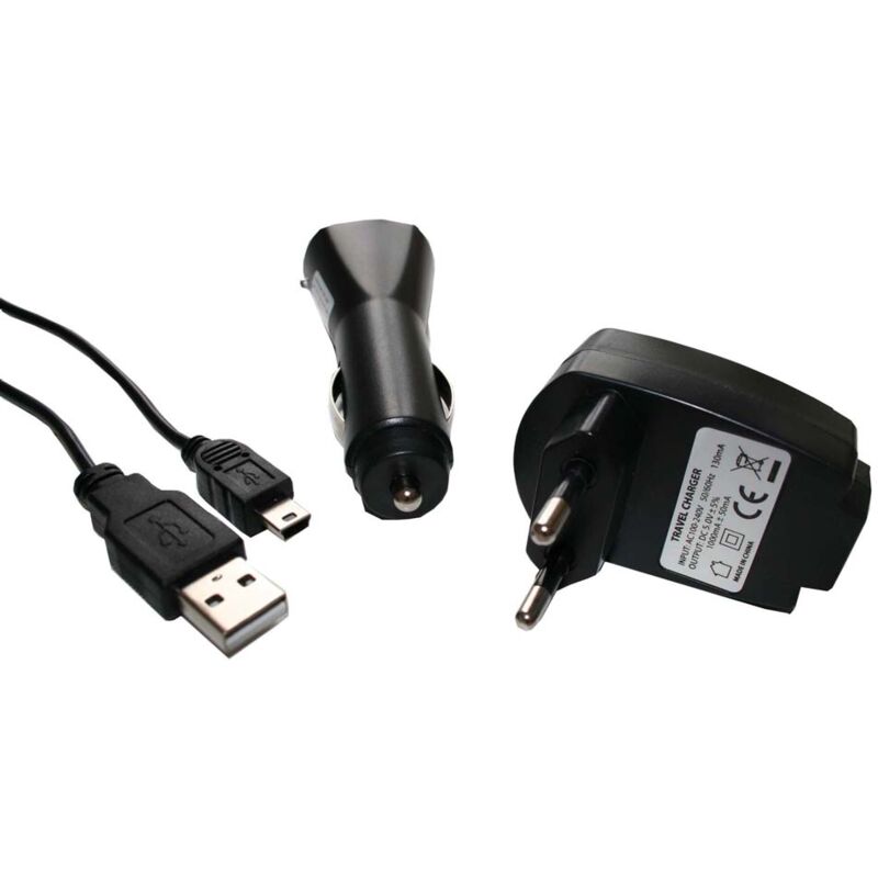 foto del prodotto vhbw set di ricarica per navigatore adattatore per auto, adattatore di rete, cavo usb 2 in 1