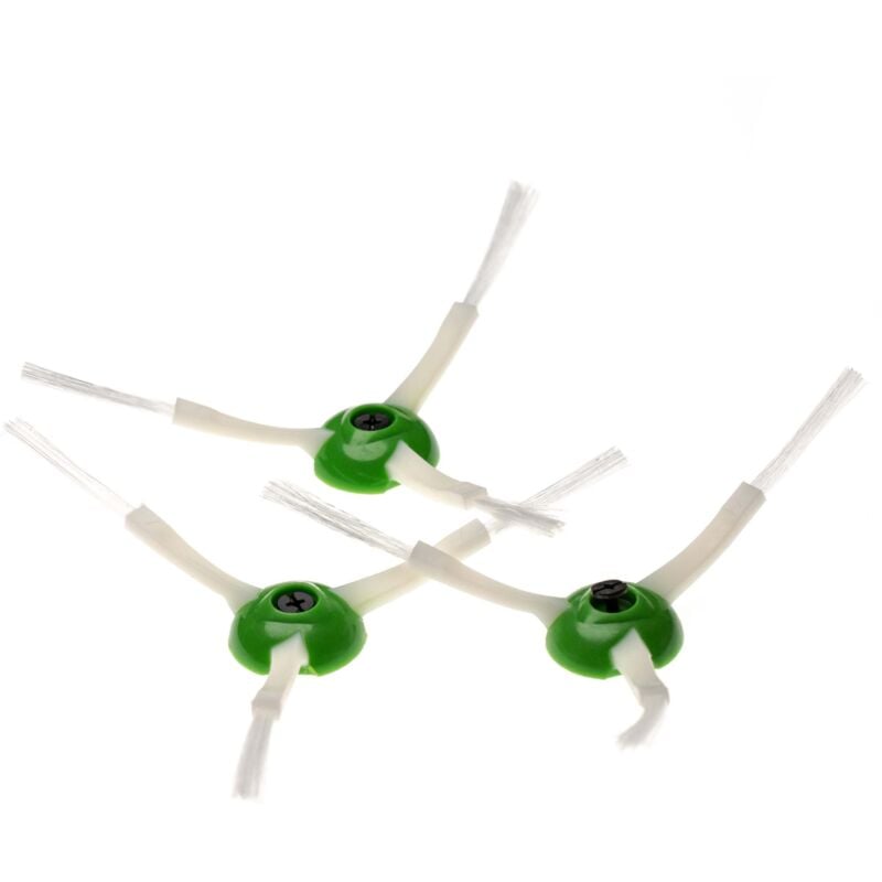 foto del prodotto vhbw set di spazzole 3 x spazzola laterale rotonda compatibile con irobot roomba e5, e6, e7, i7, i7 plus, i7 robot aspirapolvere bianco verde