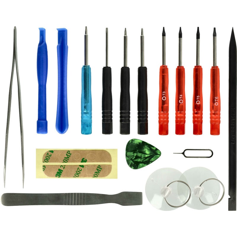 foto del prodotto vhbw set di utensili per la riparazione di smartphone, tablet, display, sostituzione di batterie incl. cacciavite, adesivo, utensili per