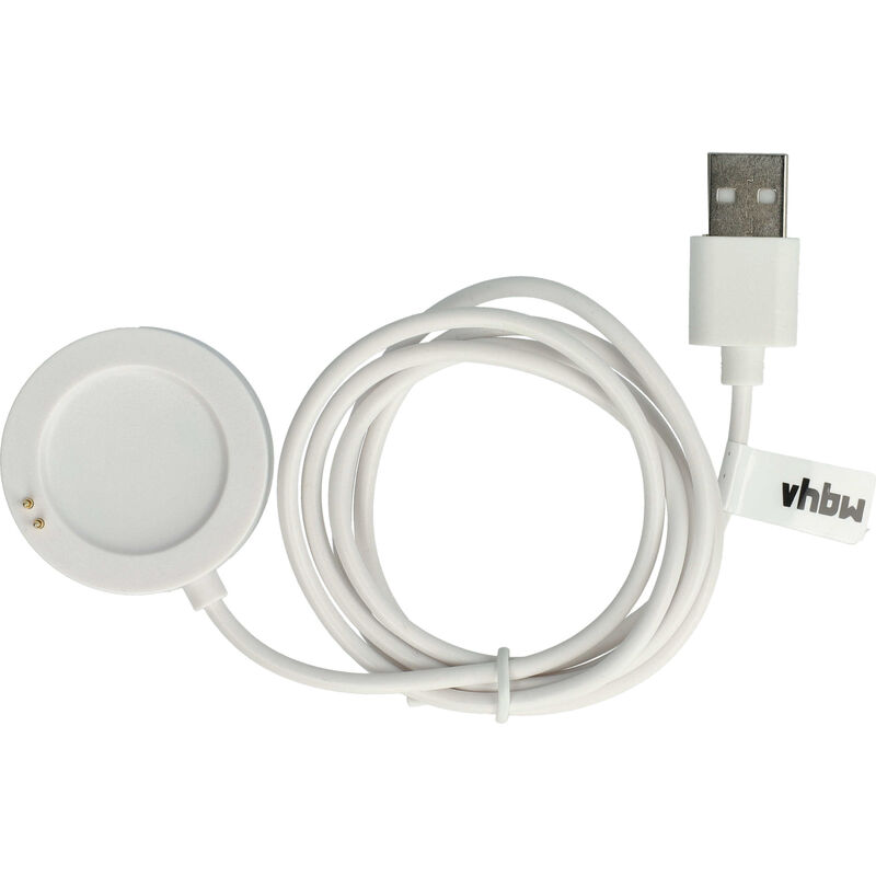 foto del prodotto vhbw stazione di ricarica usb compatibile con xiaomi watch s2 46mm, 42mm smartwatch docking station con cavo di ricarica, 102 cm bianco