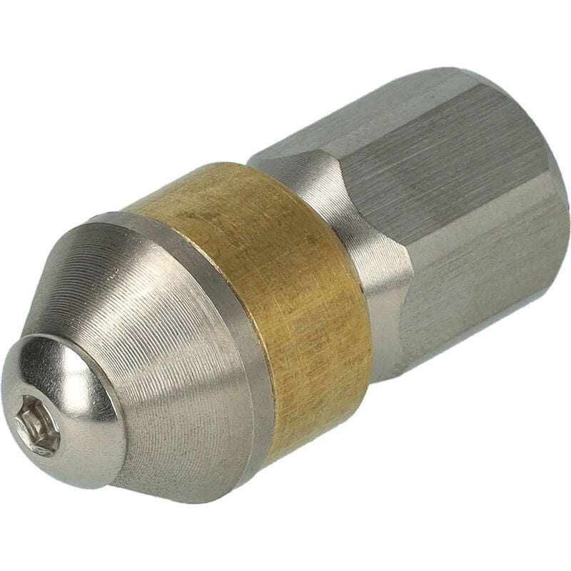 foto del prodotto vhbw ugello sturatubi compatibile con k rcher idropulitrice acciaio inox, filettatura interna da 1 8 , rotante, oro argento