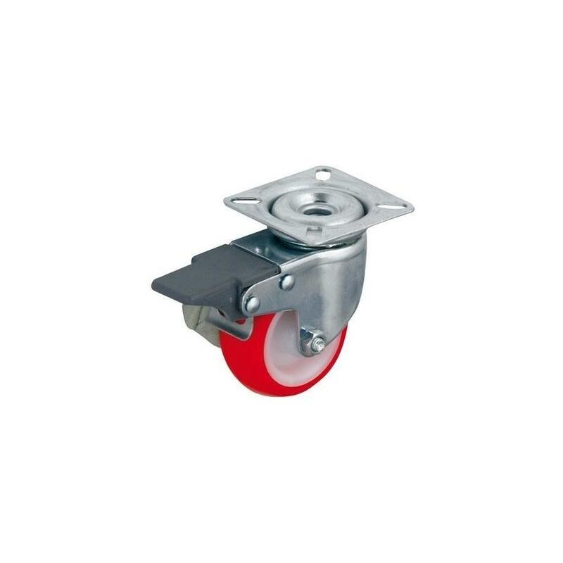 foto del prodotto vi.tel. ruota pvc rossa mm.65 piastra girevole