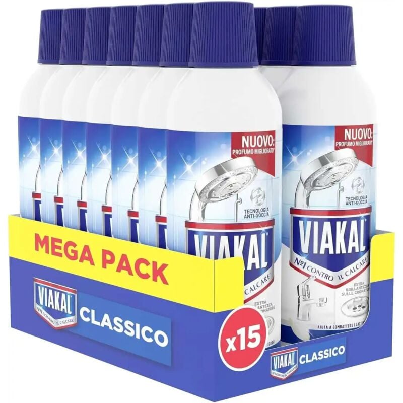 foto del prodotto viakal mega pack classico gel anticalcare confezione da 15 x 470 ml regolare