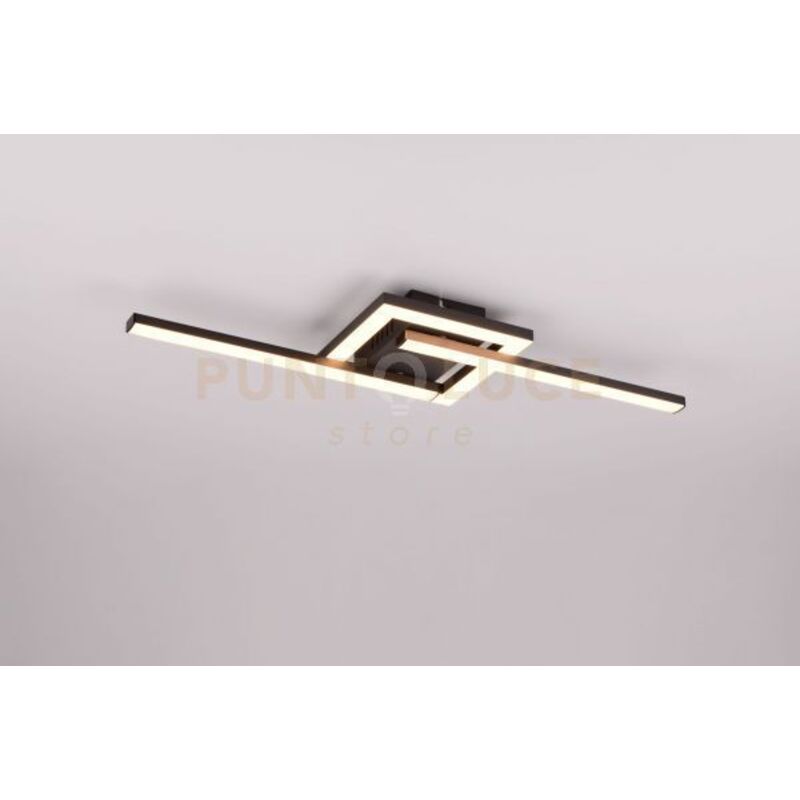 foto del prodotto viale plafoniera led 17w 1860lm, 3000k nera orientabile l. 55cm in metallo ip20