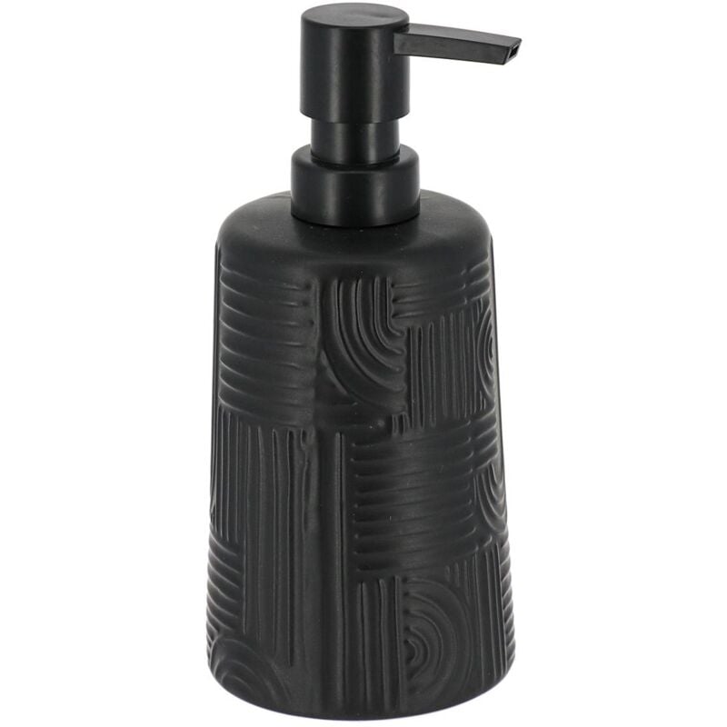 foto del prodotto vibrazioni etniche 430 ml dispenser di sapone gres rotondo nero tendance