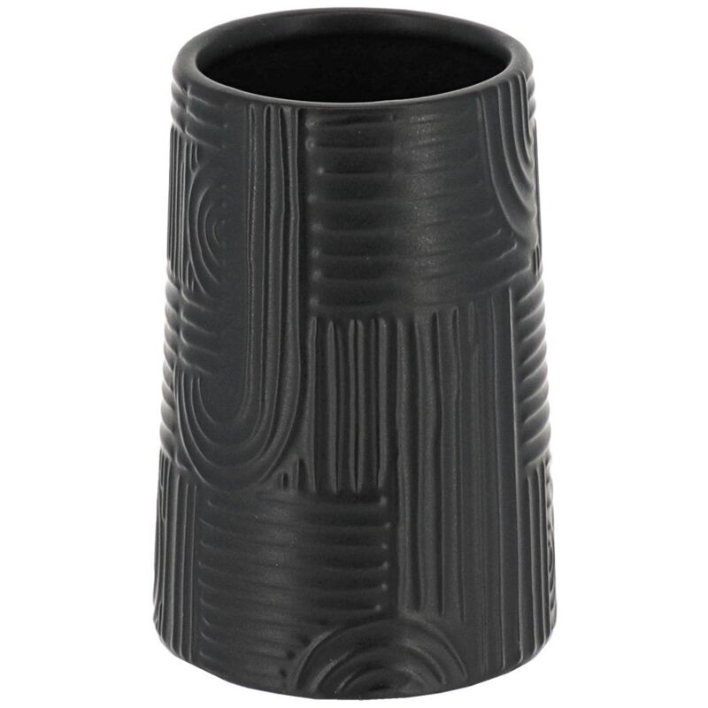 foto del prodotto vibrazioni etniche bicchiere rotondo in gres nero tendance