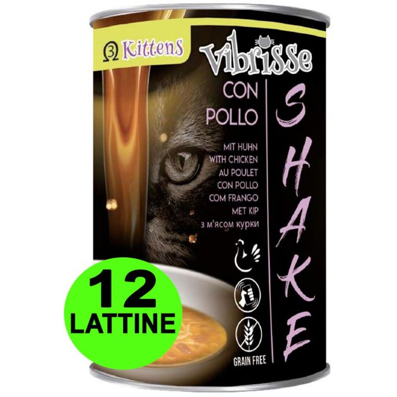 foto del prodotto vibrisse shake kitten pi pollo e omega3 12 lattine da 135 g cad. 12 lattine 135 g cad.
