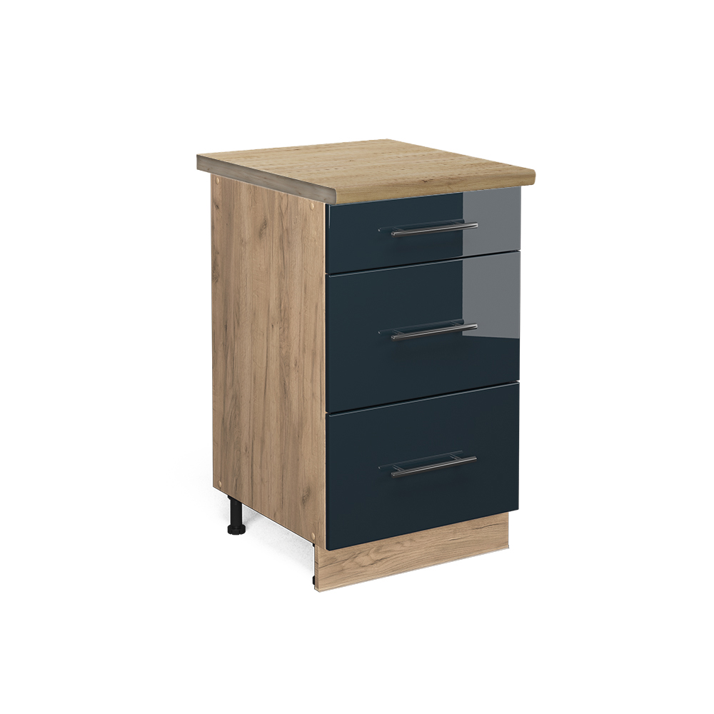 foto del prodotto vicco armadi da cucina blu scuro lucido 50 cm , pl rovere