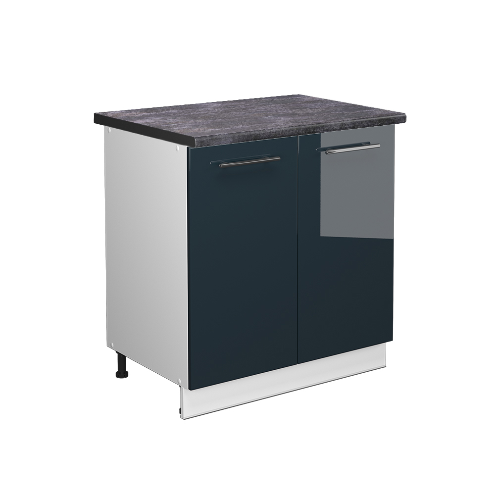 foto del prodotto vicco armadi da cucina blu scuro lucido 80 cm con ripiano, pl antracite
