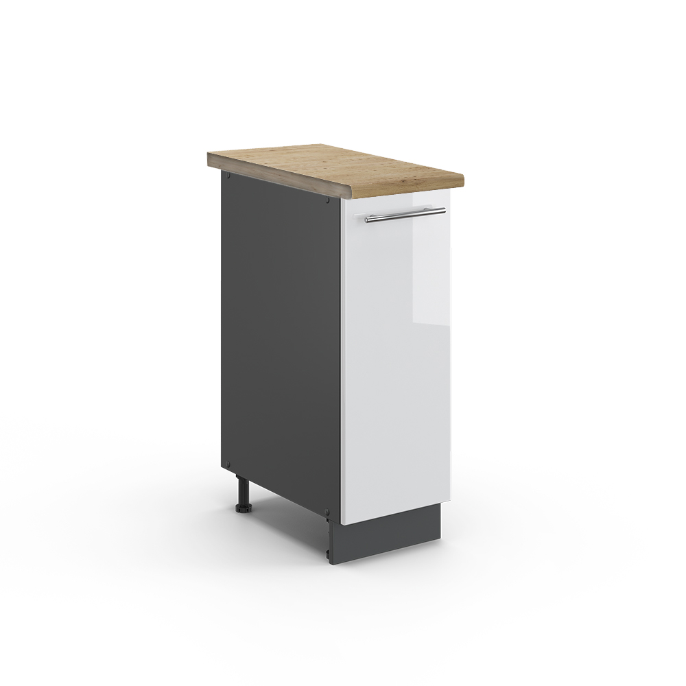 foto del prodotto vicco armadio cucina dispensa alto bianco lucido 30 cm , pl rovere
