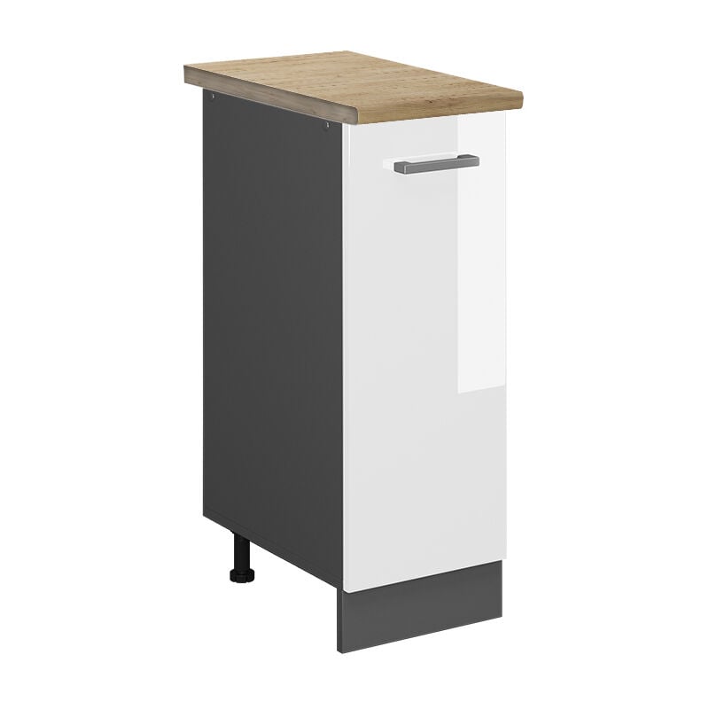 foto del prodotto vicco armadio cucina dispensa alto r line, bianco lucido, 30 cm , pl rovere