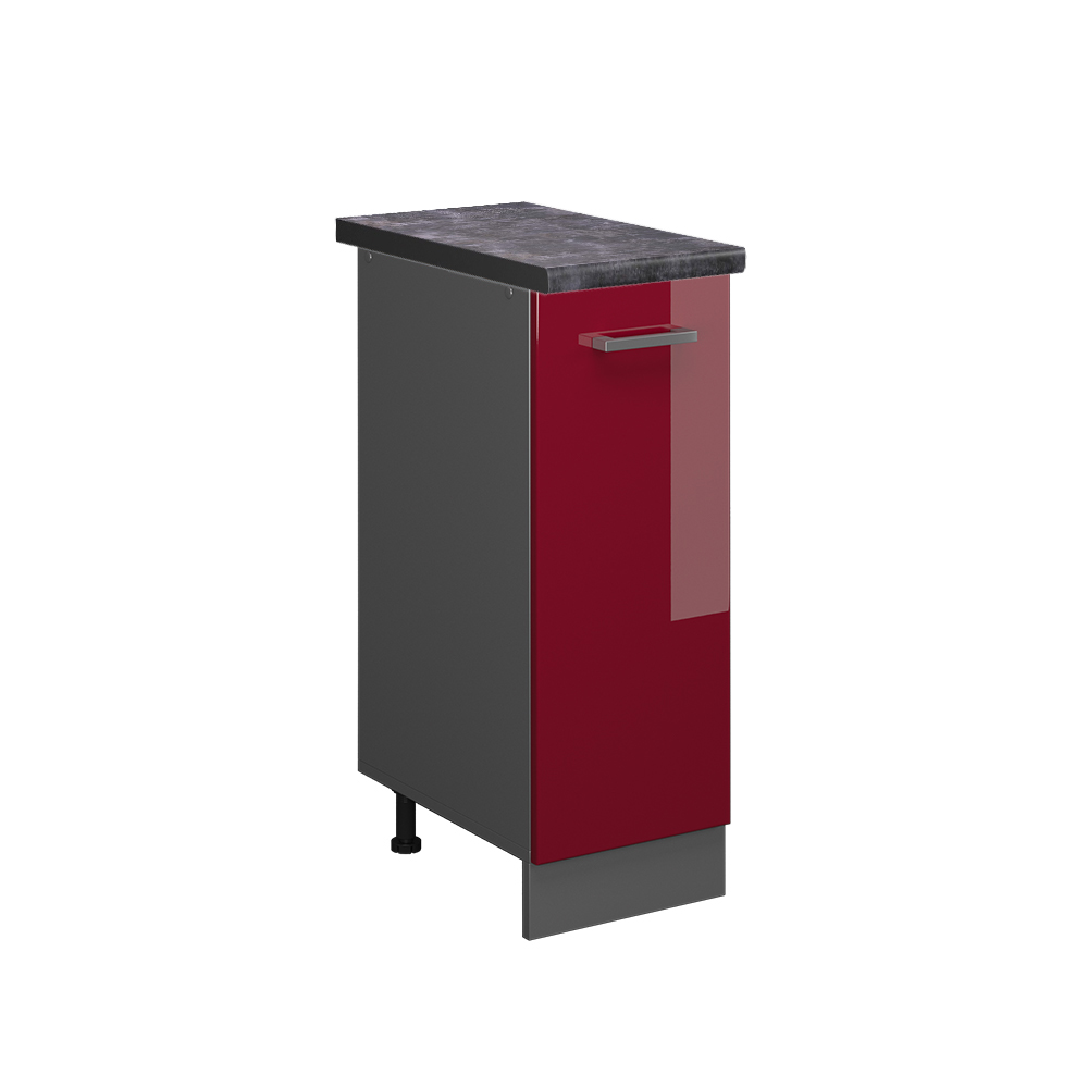 foto del prodotto vicco armadio cucina dispensa alto rosso bordeaux lucido 30 cm , pl antracite