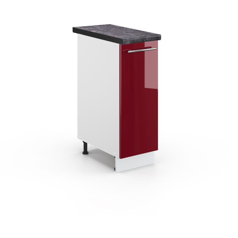foto del prodotto vicco armadio cucina dispensa alto rosso bordeaux lucido 30 cm , pl antracite