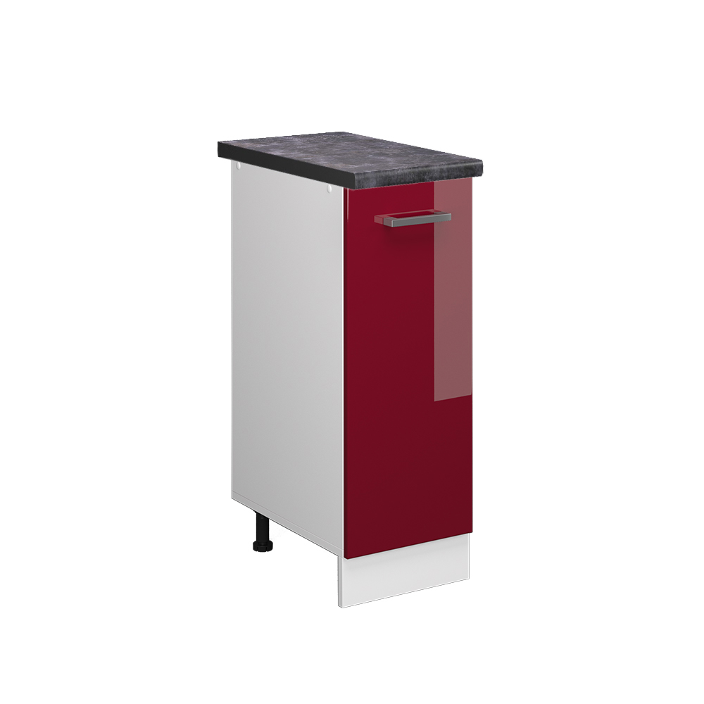 foto del prodotto vicco armadio cucina dispensa alto rosso bordeaux lucido 30 cm , pl antracite