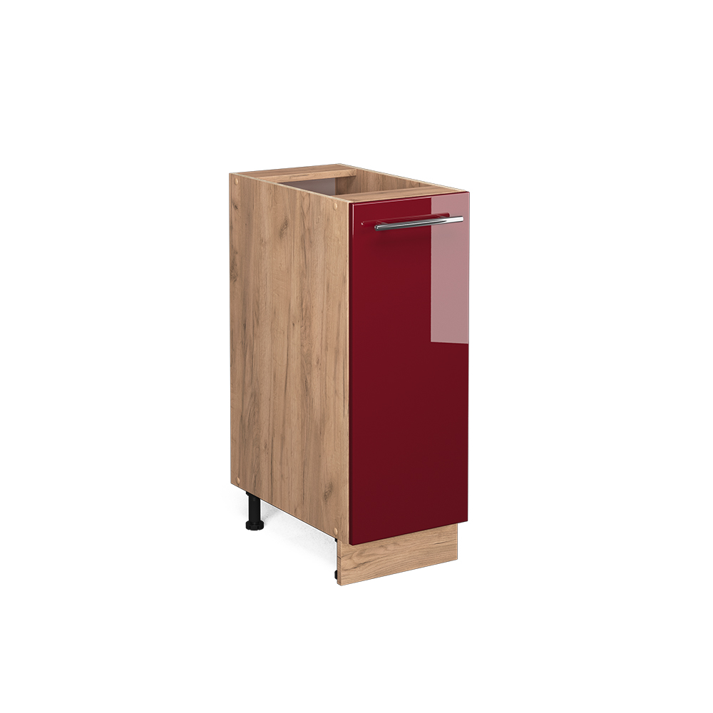 foto del prodotto vicco armadio cucina dispensa alto rosso bordeaux lucido 30 cm senza piano di lavoro