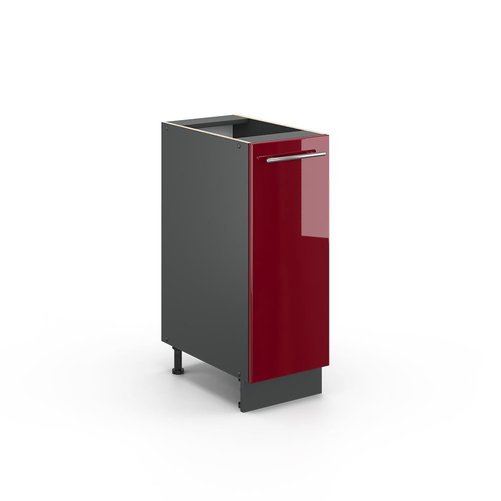foto del prodotto vicco armadio cucina dispensa alto rosso bordeaux lucido 30 cm senza piano di lavoro
