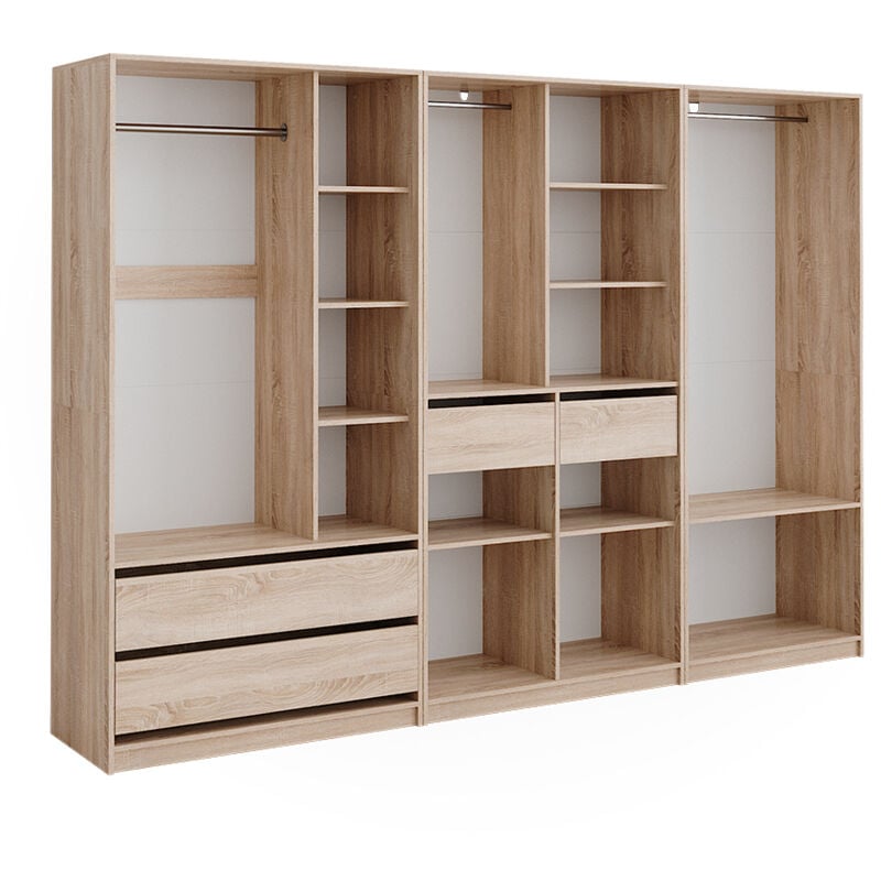 foto del prodotto vicco armadio elmo, sonoma, 100 x 200 cm set con 3 parti