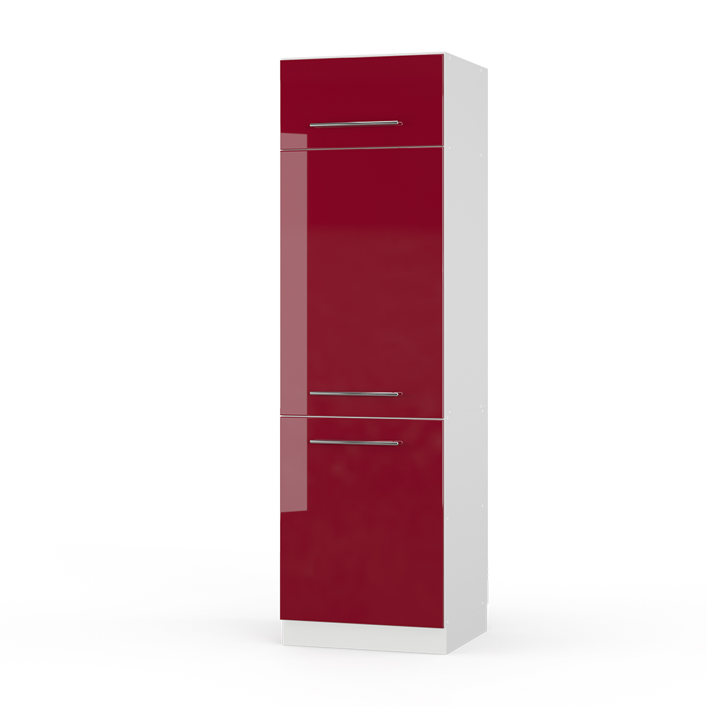 foto del prodotto vicco armadio frigorifero fame line, rosso bordeaux lucido, 60 cm
