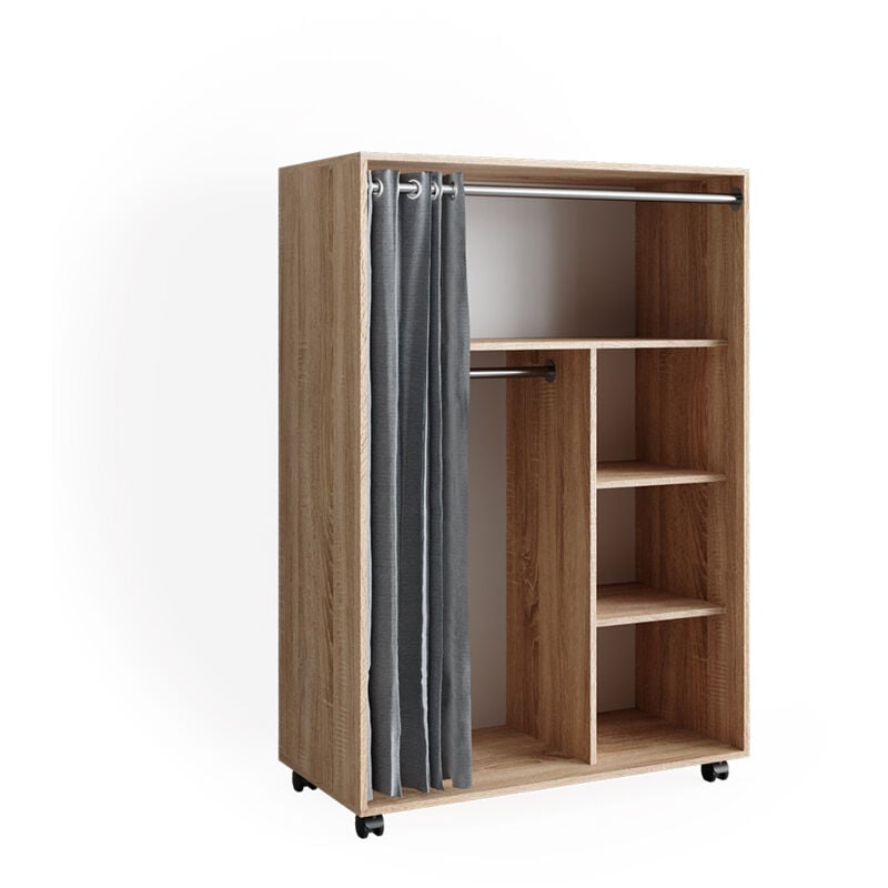 foto del prodotto vicco armadio multifunzione doros, sonoma, 100 x 146.6 cm con rulli