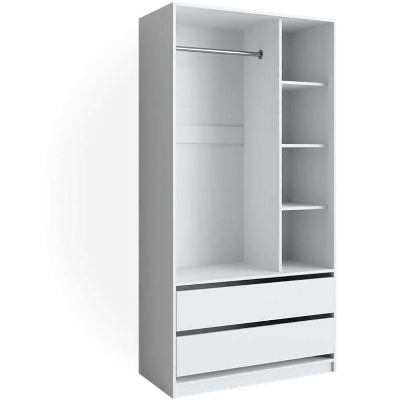 foto del prodotto vicco armadio multifunzione elmo, bianco, 100 x 200 cm con 2 cassetti