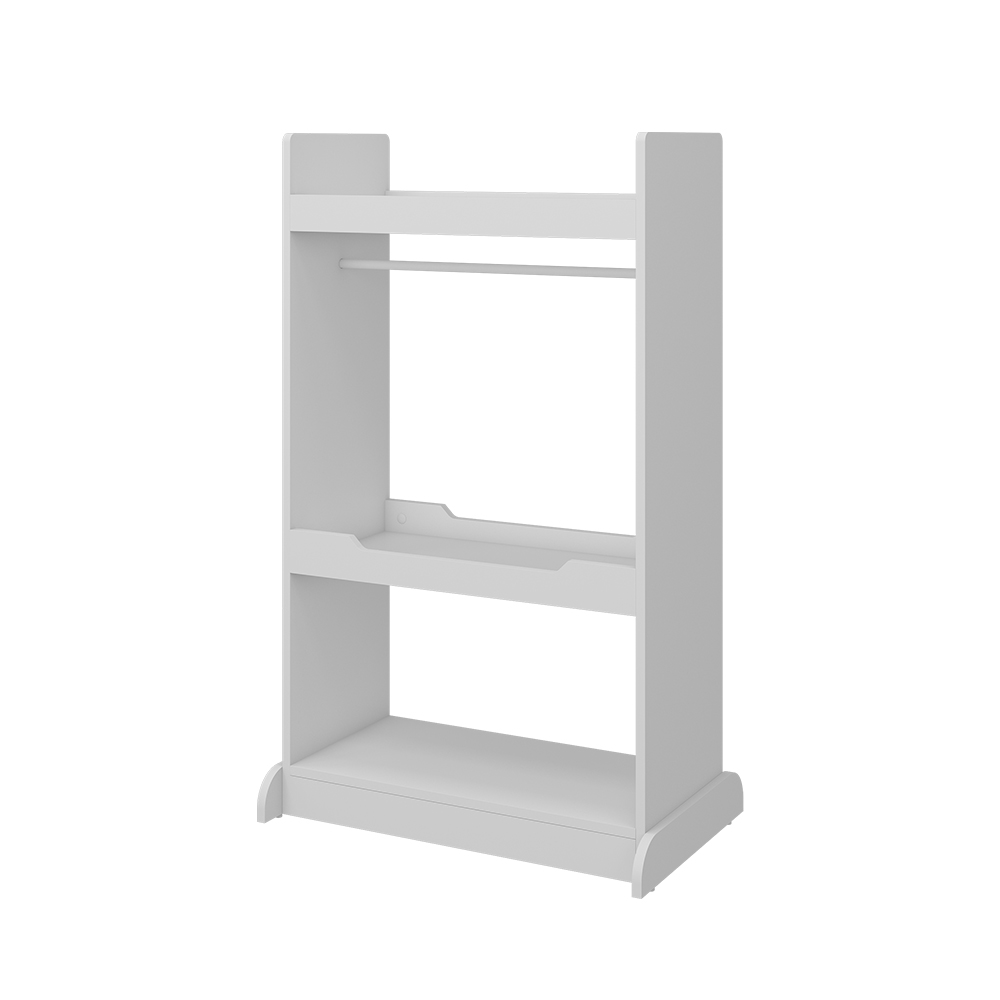 foto del prodotto vicco armadio per bambini bianco 67 x 110 cm con asta di sospensione in legno e pomelli