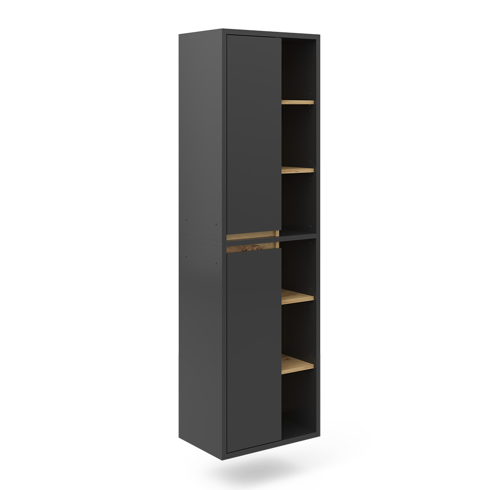 foto del prodotto vicco armadio per il bagno antracite 50 x 170 cm con ante e vani a giorno