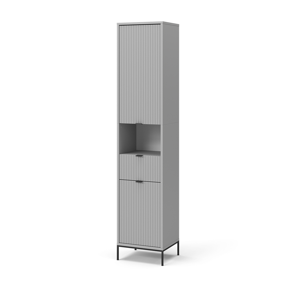 foto del prodotto vicco armadio per il bagno eliza, grigio, 40 x 190 cm con ante e cassetto