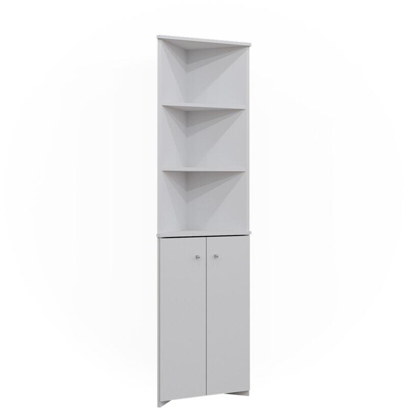 foto del prodotto vicco armadio per il bagno fynn, bianco, 51.5 x 175 cm armadio angolare a 2 ante