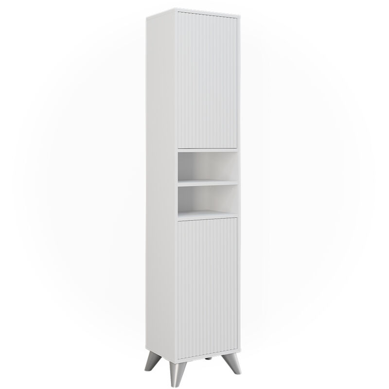 foto del prodotto vicco armadio per il bagno leano, bianco, 38 x 180 cm con 2 porte