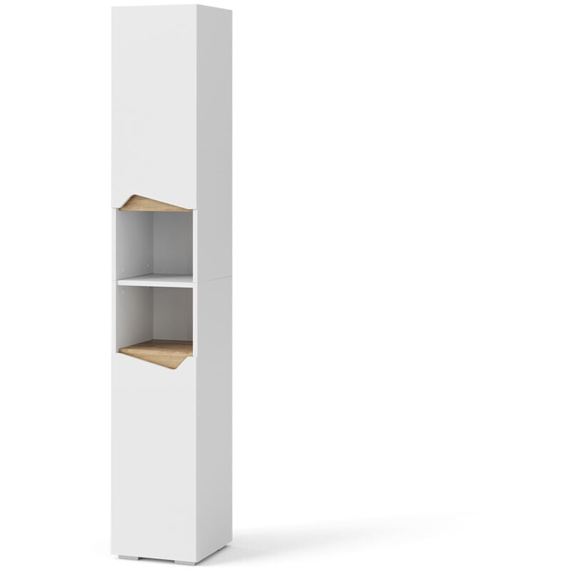 foto del prodotto vicco armadio per il bagno marelle, bianco, 30 x 180 cm con ante e vani a giorno