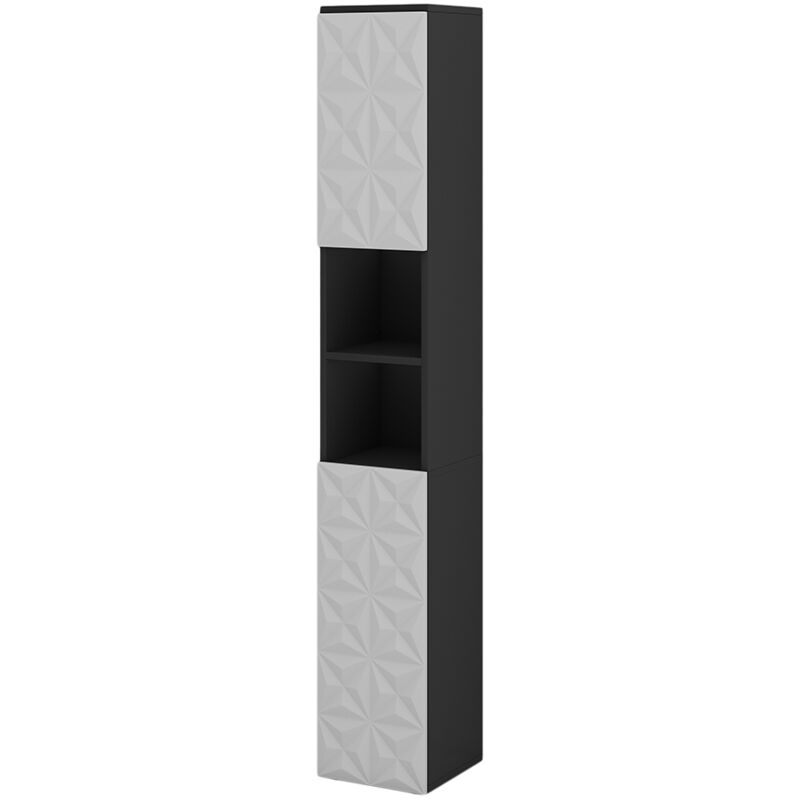 foto del prodotto vicco armadio per il bagno nero 30 x 189.5 cm con 2 ante e 3 scomparti