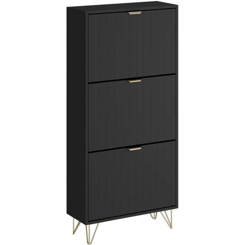 foto del prodotto vicco armadio per le scarpe helge, nero, 60 x 128.5 cm 3 scomparti