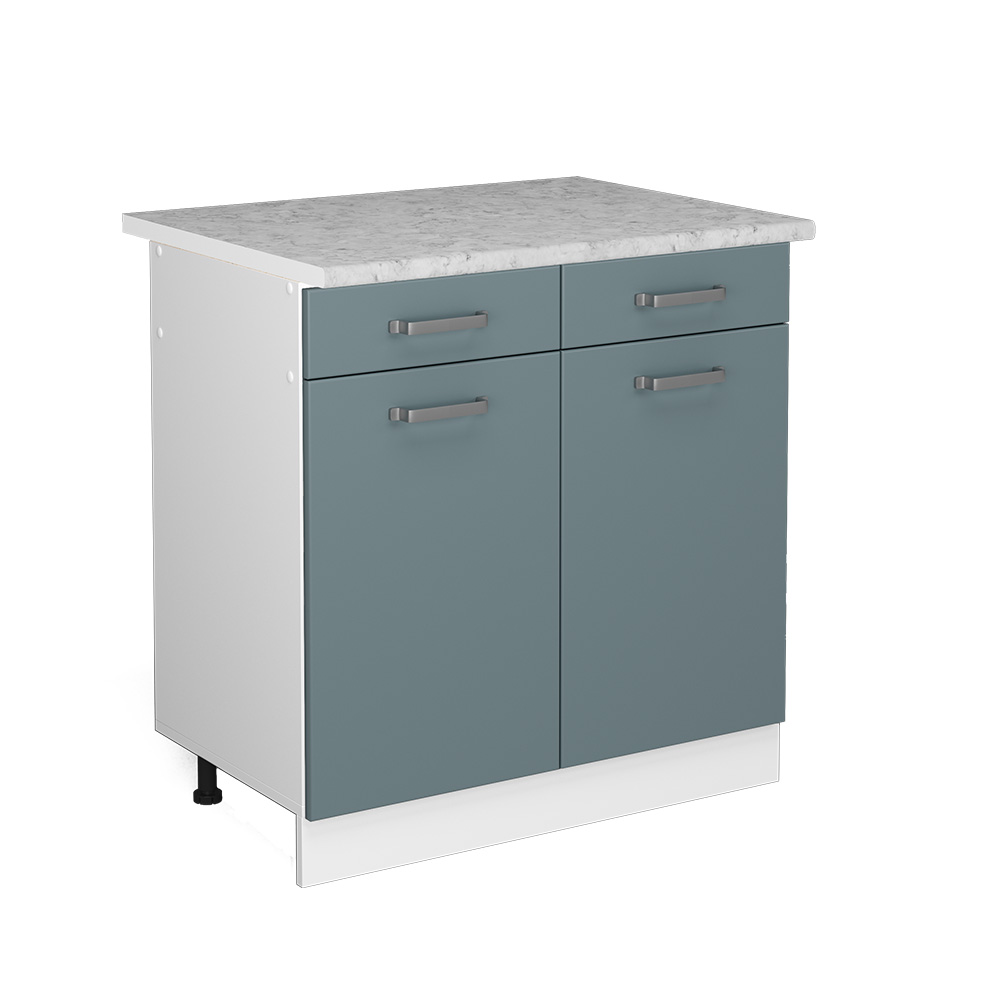 foto del prodotto vicco base universale grigio blu 80 cm con cassetti e ante, con piano di lavoro