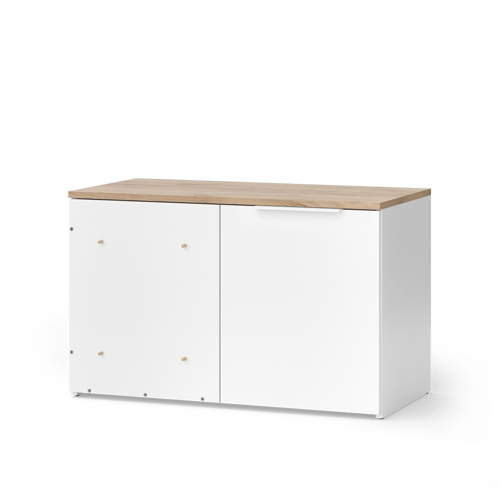 foto del prodotto vicco cassettiera ad angolo bianco sonoma 40 x 50 cm con porta