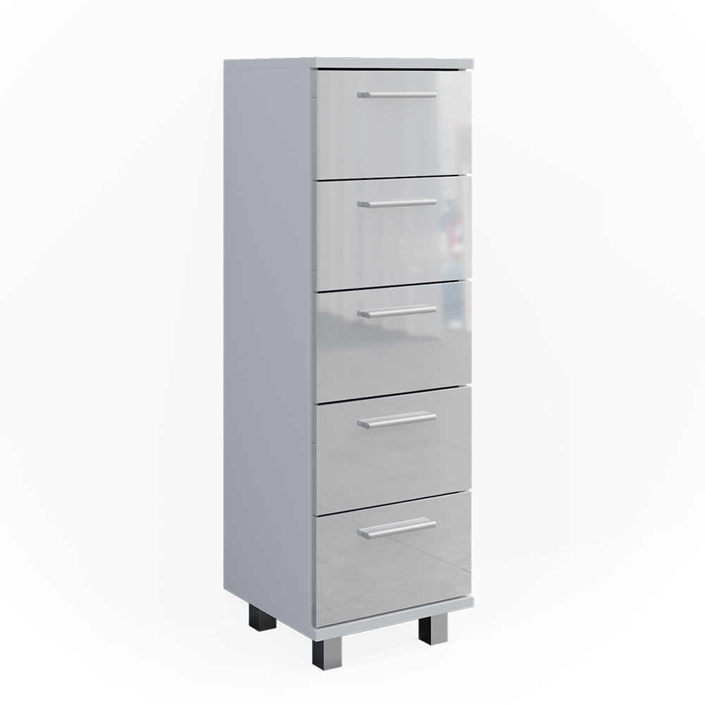foto del prodotto vicco cassettiera da bagno ilias, bianco lucido, 30 x 95 cm