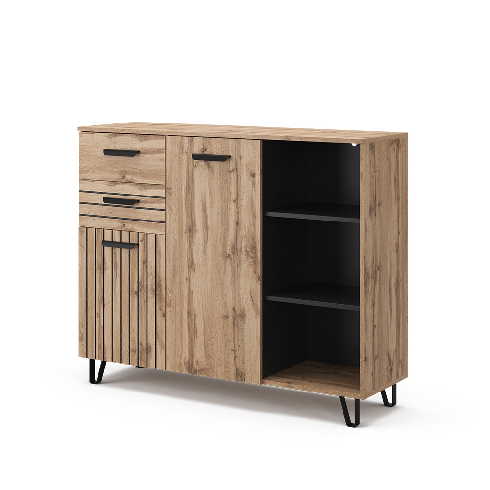 foto del prodotto vicco cassettiera per camera da letto marrone 38 x 100 cm con 2 cassetti e 2 ante