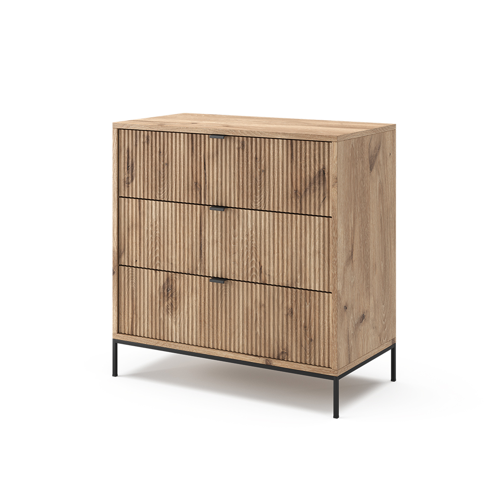 foto del prodotto vicco cassettiera quercia vichinga 42 x 81.2 cm con 3 cassetti