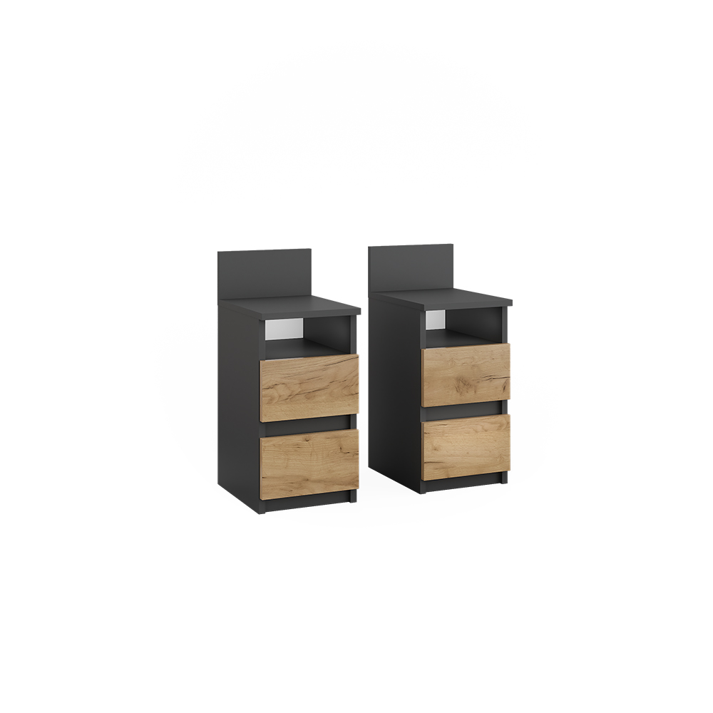 foto del prodotto vicco comodino antracite quercia dorata 25 x 59.1 cm set di 2