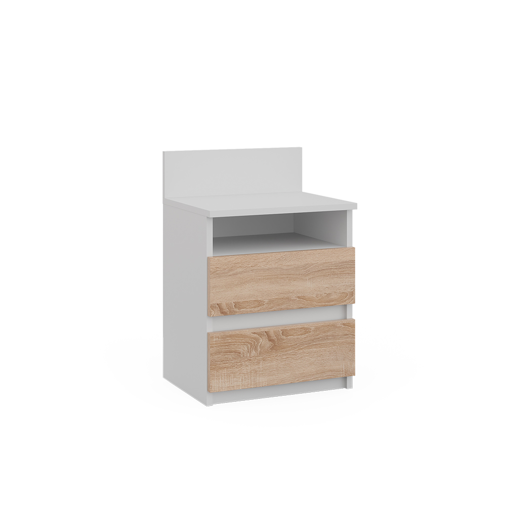 foto del prodotto vicco comodino bianco sonoma 32.3 x 59.1 cm con 2 cassetti