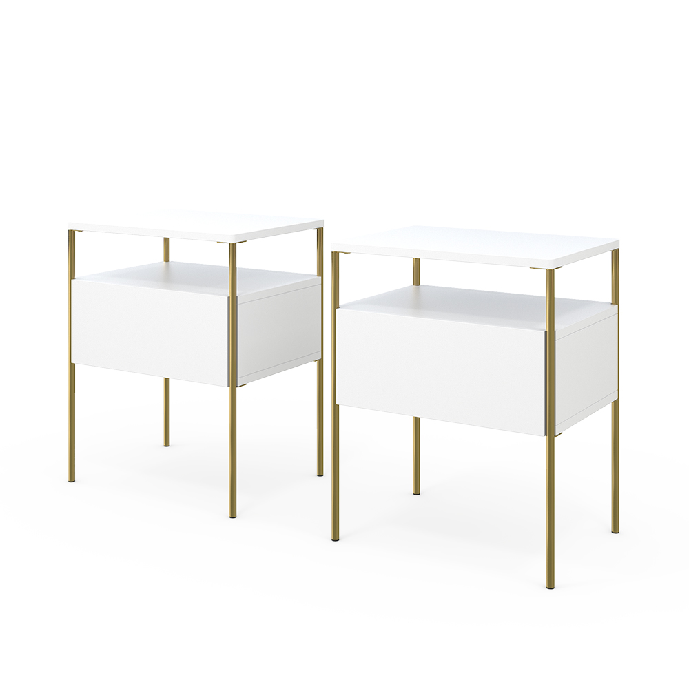 foto del prodotto vicco comodino camera da letto bianco/oro 40 x 50 cm set di 2