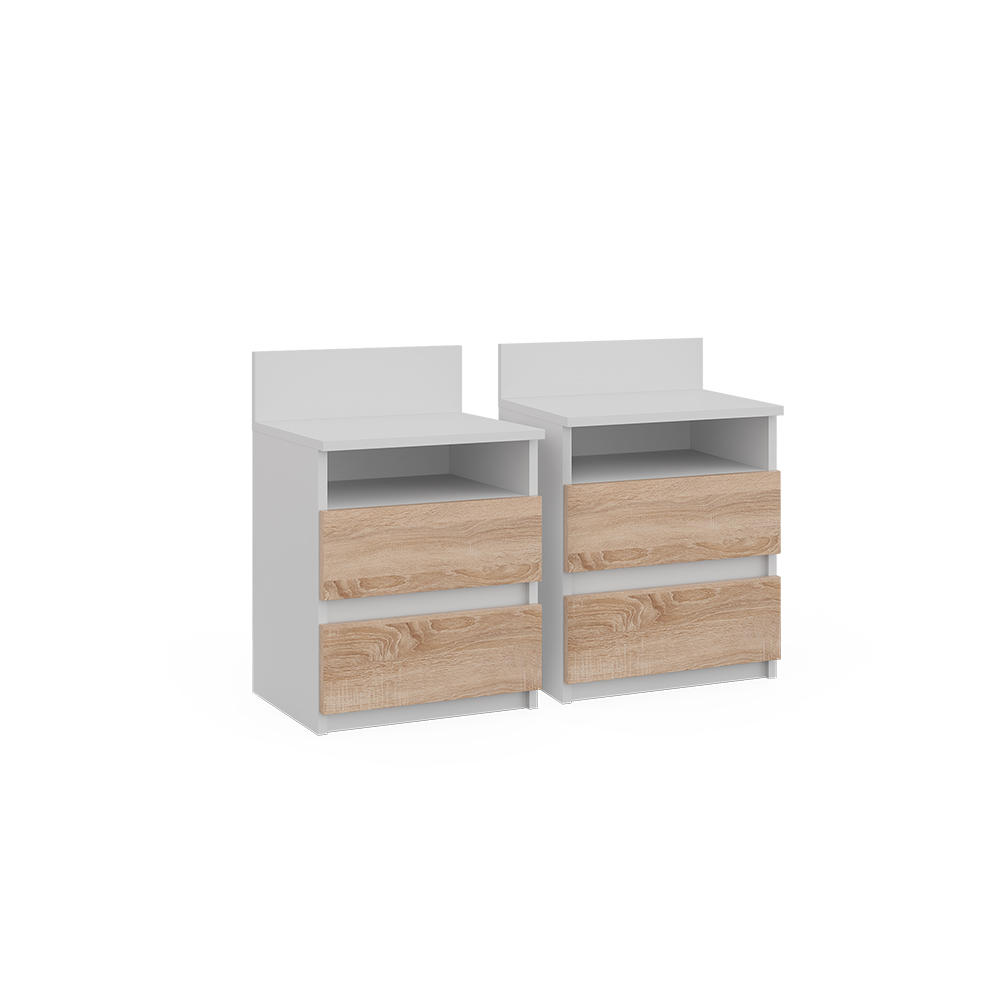 foto del prodotto vicco comodino camera da letto bianco sonoma 32.3 x 59.1 cm set di 2