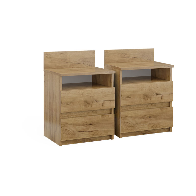 foto del prodotto vicco - comodino camera da letto monty, quercia dorata, 39.6 x 59.1 cm set di 2