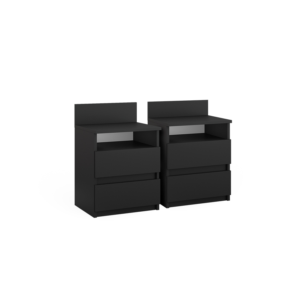 foto del prodotto vicco comodino camera da letto nero 32.3 x 59.1 cm set di 2