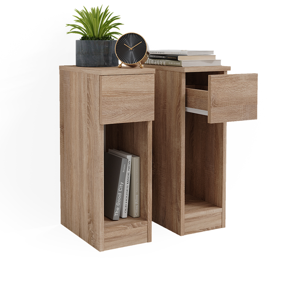 foto del prodotto vicco comodino camera da letto sonoma 20 x 59.5 cm set di 2