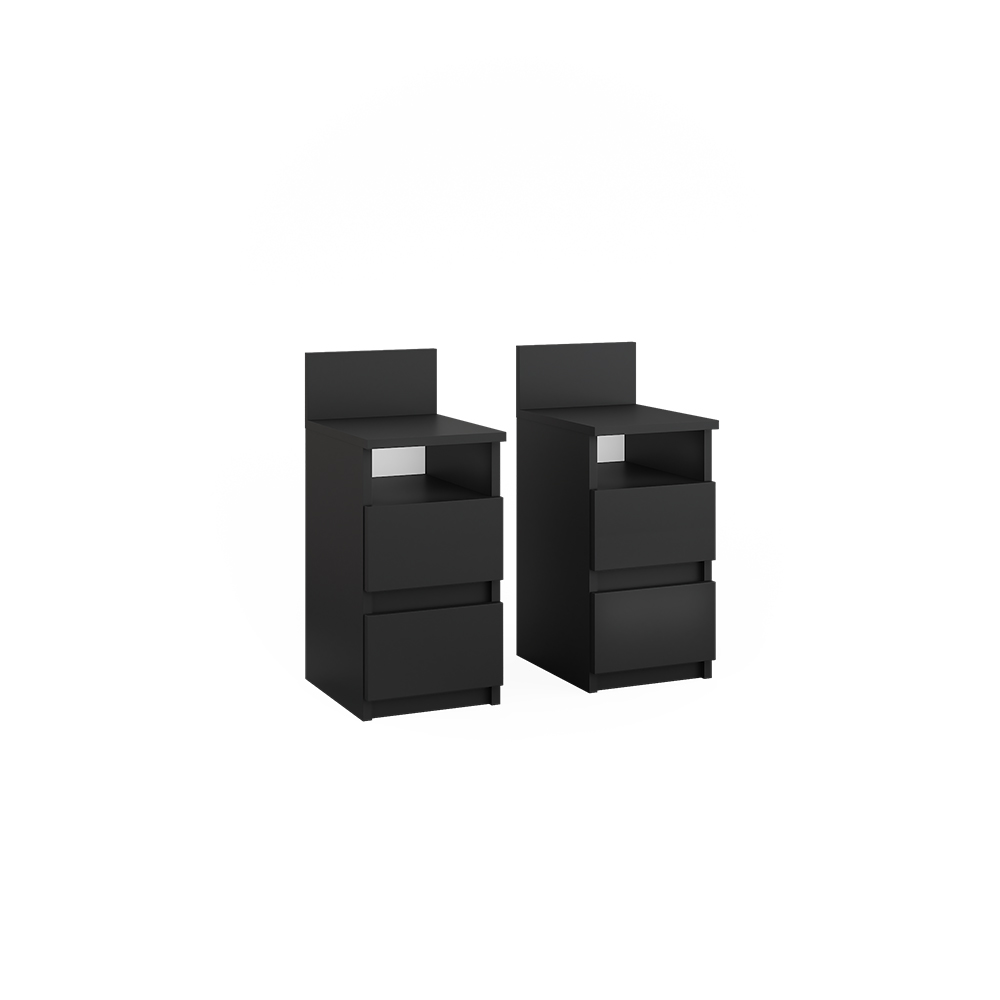 foto del prodotto vicco comodino nero 25 x 59.1 cm set di 2