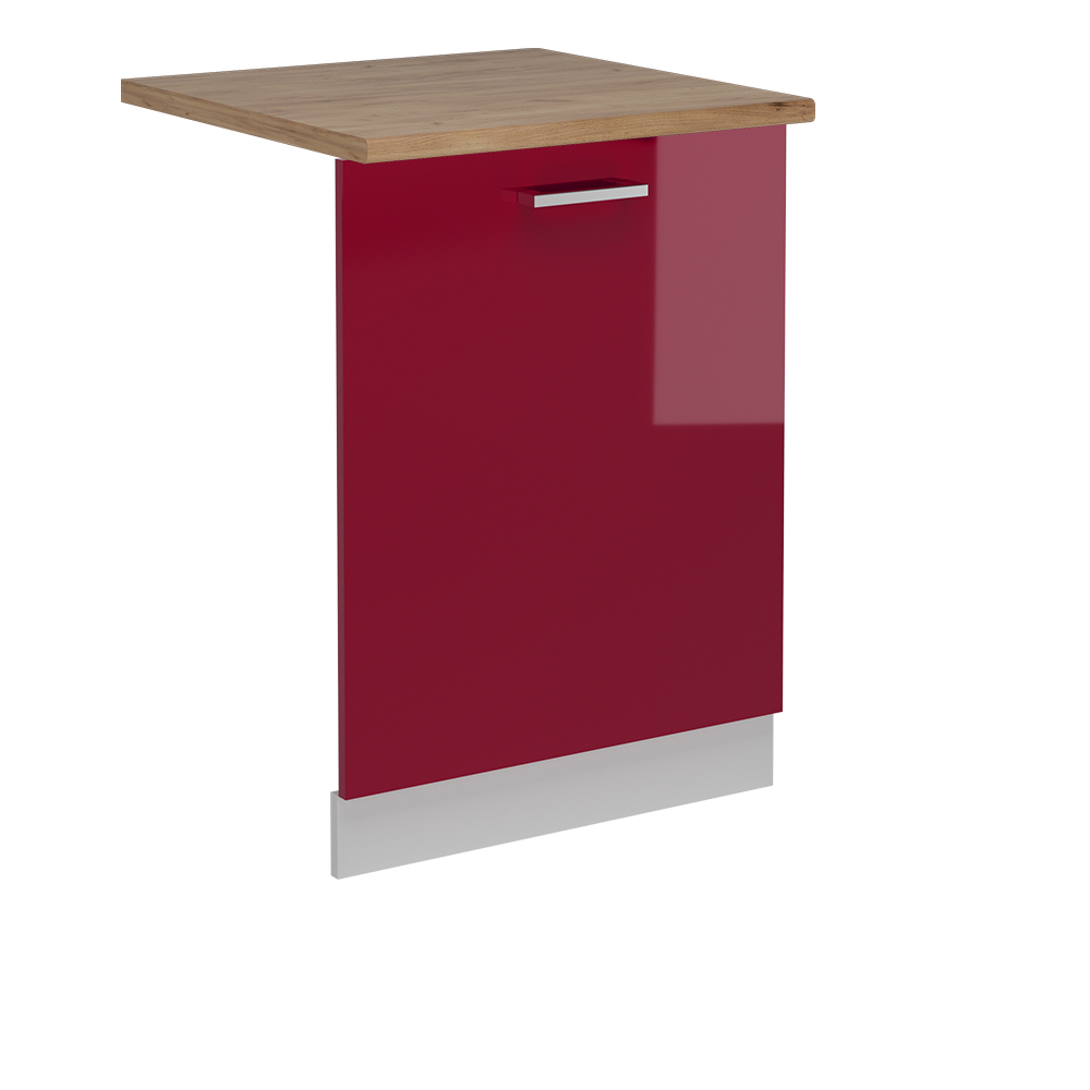 foto del prodotto vicco coperchio per lavastoviglie rosso bordeaux lucido 60 cm , pl rovere