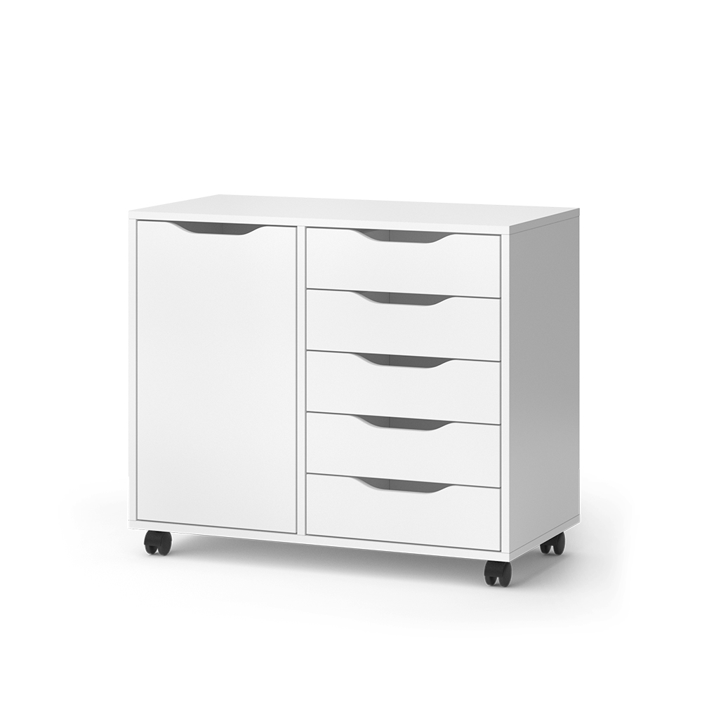 foto del prodotto vicco credenza bianco 40.6 x 61.5 cm con 5 cassetti e 1 anta