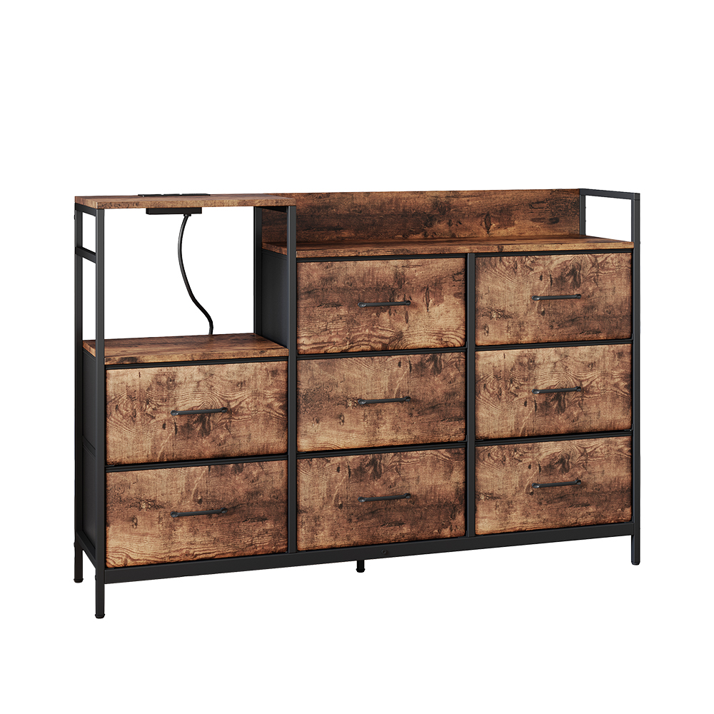 foto del prodotto vicco credenza rovere rustico 88 x 30 cm con 8 cassetti e usb