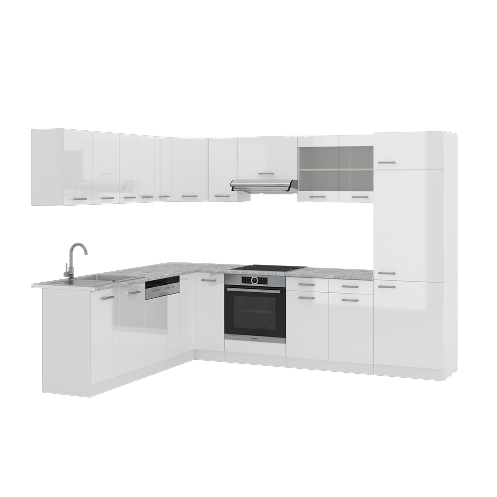foto del prodotto vicco cucina angolare completa bianco 227 x 287 cm senza piano di lavoro